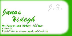 janos hidegh business card